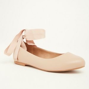 TORRID pink nude Ballet Flats Ankle Straps